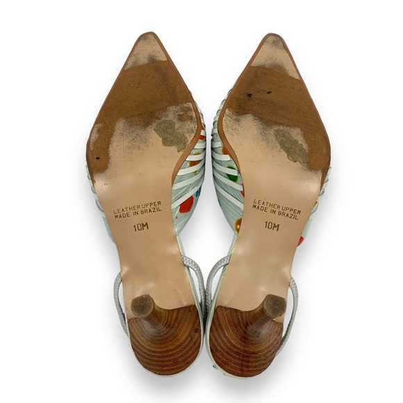 ❌SOLD❌ 1990's leather pointed toe funky slingback heels by TABITA - Picture 8 of 13